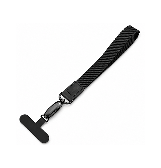 Mobilrem, håndledsrem, Nylon snor | Universal Kort Strop til Mobil & iPhone - Sort - DELUXECOVERS.DK