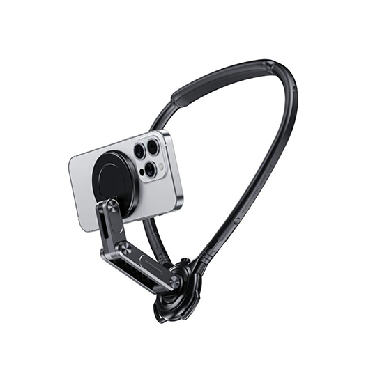 Mobil Tripod | MagSafe Nakke-holder til iPhone 12–17 (POV-video) – Sort - DELUXECOVERS.DK
