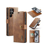 Samsung Galaxy S24 Ultra | Samsung Galaxy S24 Ultra - Vintage 2-i-1 læder etui (aftageligt cover) – Brun – DG.MING™ - DELUXECOVERS.DK