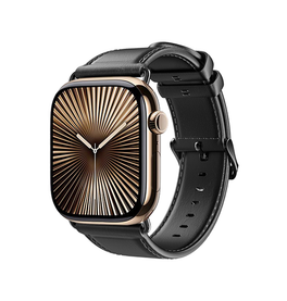 Apple Watch 38-42mm | Apple Watch (38/40/SE/41/42mm) - DUX DUCIS™ Business Ægte læderrem - Sort - DELUXECOVERS.DK