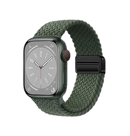 Apple Watch 42-49mm | Apple Watch (42/44/SE/45/46/49mm) - Woven Magnetisk Flettet Rem - Grøn - DELUXECOVERS.DK