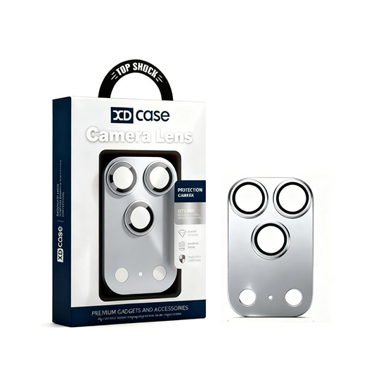 iPhone Beskyttelsesglas | iPhone 17 Pro Max - XDCASE™ Armor Kamera Linse Beskyttelsesglas - Sølv - DELUXECOVERS.DK