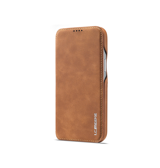 iPhone 13 Pro | iPhone 13 Pro - LC.IMEEKE™ Læder Flip Cover M. Kortholder - Brun - DELUXECOVERS.DK