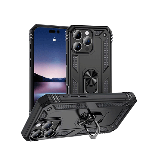 iPhone 13 Pro | iPhone 13 Pro - NX Pro™ Armor Cover m. Ring Holder - Sort - DELUXECOVERS.DK