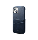 iPhone 15 Plus | iPhone 15 Plus - NX Design™ Læder Cover M. Kortholder - Navy - DELUXECOVERS.DK