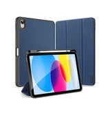 iPad 10.9" (2022) | iPad 11" (2025) / iPad 10.9" (2022) - DUX DUCIS™ Trifold Læder Cover M. Stander - Blå - DELUXECOVERS.DK