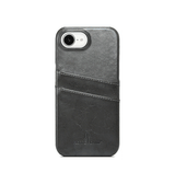 iPhone 17e / 16e | iPhone 17e / 16e - NX Design™ Læder Cover M. Kortholder - Sort - DELUXECOVERS.DK