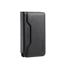 Mobil kortholder | MAGKING™ - K3 Læder RFID Kortholder - M. MagSafe - Sort - DELUXECOVERS.DK