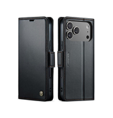 iPhone 17 Pro Max | iPhone 17 Pro Max - CaseMe™ Neo Læder Cover / Pung - Sort - DELUXECOVERS.DK