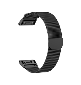 QUICKFIT | Garmin QuickFit 20mm - L'Empiri™ Milanese Loop / Rem - Sort - DELUXECOVERS.DK