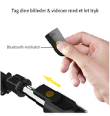 Selfiestang | Universal 2-i-1 Trådløs Selfiestang M. BT Fjernbetjening - Sort - DELUXECOVERS.DK