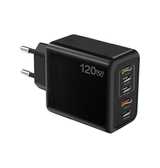 120W 5-Port Hurtigoplader med 3× USB-C PD & 2× USB-A - Sort