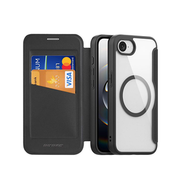 iPhone 17e / 16e | iPhone 17e / 16e - DUX DUCIS® MagSafe Flip Cover - Kortholder - Sort - DELUXECOVERS.DK