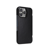 iPhone 16 Pro | iPhone 16 Pro - Fierre Shann™ Ægte Læder Flip Cover - Sort - DELUXECOVERS.DK