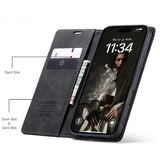 iPhone 17 Pro | iPhone 17 Pro - CaseMe™ Noble Læder Etui / Pung - Sort - DELUXECOVERS.DK
