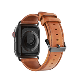 Apple Watch 42-49mm | Apple Watch (42/44/SE/45/46/49mm) - DUX DUCIS™ Business Ægte læderrem - Lys Brun - DELUXECOVERS.DK