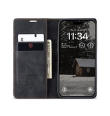 iPhone 17 Pro | iPhone 17 Pro - CaseMe™ Noble Læder Etui / Pung - Sort - DELUXECOVERS.DK