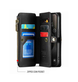 iPhone 17e / 16e | iPhone 17e / 16e - CaseMe™ RFID Læder Taske / Etui m. Pung - Sort - DELUXECOVERS.DK