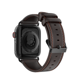 Apple Watch 38-42mm | Apple Watch (38/40/SE/41/42mm) - DUX DUCIS™ Business Ægte læderrem - Brun - DELUXECOVERS.DK