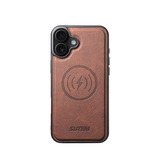 iPhone 16 Plus | iPhone 16 Plus - Suteni® 2-i-1 Læder Cover M. MagSafe - Brun - DELUXECOVERS.DK