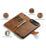 iPhone 17 Air | iPhone 17 Air - Vintage 2-i-1 læder etui (aftageligt cover) – Brun – DG.MING™ - DELUXECOVERS.DK