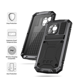 iPhone 14 Pro Max | iPhone 14 Pro Max - R-JUST™ Safeguard Vandtæt 360°Cover - Sort - DELUXECOVERS.DK