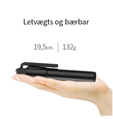 Selfiestang | Universal 2-i-1 Trådløs Selfiestang M. BT Fjernbetjening - Sort - DELUXECOVERS.DK