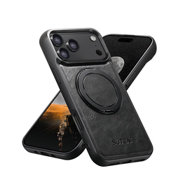 iPhone 17 Pro Max | iPhone 17 Pro Max - Suteni® 360° vegan-læder cover M. MagSafe - Sort - DELUXECOVERS.DK