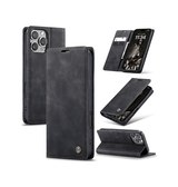 iPhone 13 Pro Max | iPhone 13 Pro Max - CaseMe™ Noble plånboksfodral i läder - Svart - DELUXECOVERS.SE