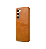 Samsung Galaxy S25 Plus | Samsung Galaxy S25 Plus - NX Design™ Læder Cover M. Kortholder - Lysebrun - DELUXECOVERS.DK