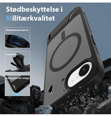 iPhone 17e / 16e | iPhone 17e / 16e - Frosted MagSafe Cover M. Kickstand - Sort - DELUXECOVERS.DK