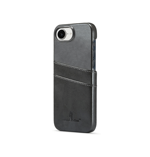 iPhone 17e / 16e | iPhone 17e / 16e - NX Design™ Læder Cover M. Kortholder - Sort - DELUXECOVERS.DK