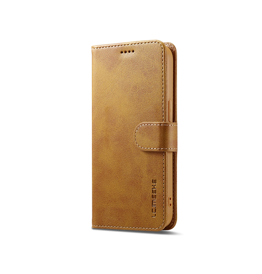 iPhone 17e / 16e | iPhone 17e / 16e - LC.IMEEKE™ Læder Cover M. Kortholder - Lysebrun - DELUXECOVERS.DK