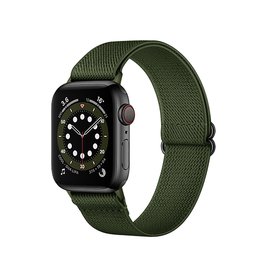 Apple Watch 42-49mm | Apple Watch (42/44/SE/45/46/49mm) - Polyester Nylon Rem Armbånd - Grøn - DELUXECOVERS.DK