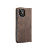 iPhone 12 Mini | iPhone 12 Mini - CaseMe™ Noble Læder Etui / Pung - Mørkebrun - DELUXECOVERS.DK