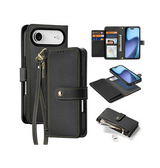 iPhone 17 Air | iPhone 17 Air - DUX DUCIS™ 2-i-1 plånboksfodral i läder med avtagbart skal - Svart - DELUXECOVERS.SE