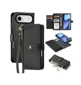 iPhone 17 Air | iPhone 17 Air - DUX DUCIS™ 2-i-1 Læder Etui M. Aftageligt Cover - Sort - DELUXECOVERS.DK