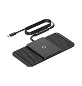 Mobilholder Trådløs (QI) | Trådløs biloplader med skridsikker måtte – Sort – FlexCharge™ - DELUXECOVERS.DK