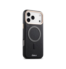 iPhone 17 Pro Max | iPhone 17 Pro Max - Læder Cover - MagSafe Kompatibel - Sort - ESEBLE™ - DELUXECOVERS.DK