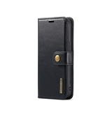 iPhone 13 Mini | iPhone 13 Mini - Vintage 2-i-1 plånboksfodral i läder (avtagbart skal) – Svart – DG.MING™ - DELUXECOVERS.SE