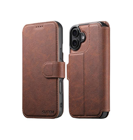 iPhone 16 Plus | iPhone 16 Plus - Suteni® 2-i-1 Læder Cover M. MagSafe - Brun - DELUXECOVERS.DK