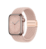 Apple Watch (38/40/SE/41/42mm) - Flätat Magnetiskt Armband - Pink Sand