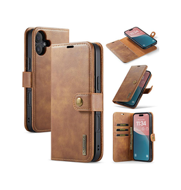 iPhone 17 | iPhone 17 - Vintage 2-i-1 læder etui (aftageligt cover) – Brun – DG.MING™ - DELUXECOVERS.DK