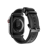 Apple Watch 38-42mm | Apple Watch (38/40/SE/41/42mm) - DUX DUCIS™ Business Ægte læderrem - Sort - DELUXECOVERS.DK