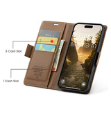 iPhone 17 Air | iPhone 17 Air - CaseMe™ Neo Læder Cover / Pung - Brun - DELUXECOVERS.DK
