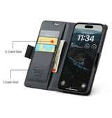 iPhone 17 | iPhone 17 - CaseMe™ Neo Læder Cover / Pung - Sort - DELUXECOVERS.DK