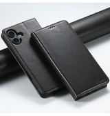 iPhone 16 | iPhone 16 - Suteni® Oil Wax Lædercover - Sort - DELUXECOVERS.DK