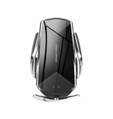 Mobilholder Trådløs (QI) | SENSE™ V.2.0 | Automatisk Trådløs Biloplader QC 3.0 - 15W - Sølv - DELUXECOVERS.DK