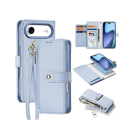 iPhone 17 Air | iPhone 17 Air - DUX DUCIS™ 2-i-1 Læder Etui M. Aftageligt Cover - Blå - DELUXECOVERS.DK