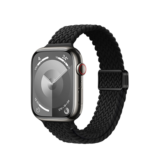 Apple Watch (38/40/SE/41/42mm) - Tunt vävt magnetiskt flätat armband - Svart